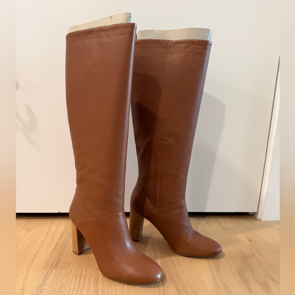 Cole Haan Glenda Brown Leather Knee-High Boots - Picture 2 of 7